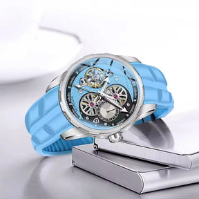PAGANI DESIGN Men’s Automatic Skeleton Watch – Sapphire Crystal, 100m Water Resistant, Tourbillon Style
