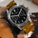 San Martin SN0127 Vintage Pilot Chronograph – VK64, Leather Strap
