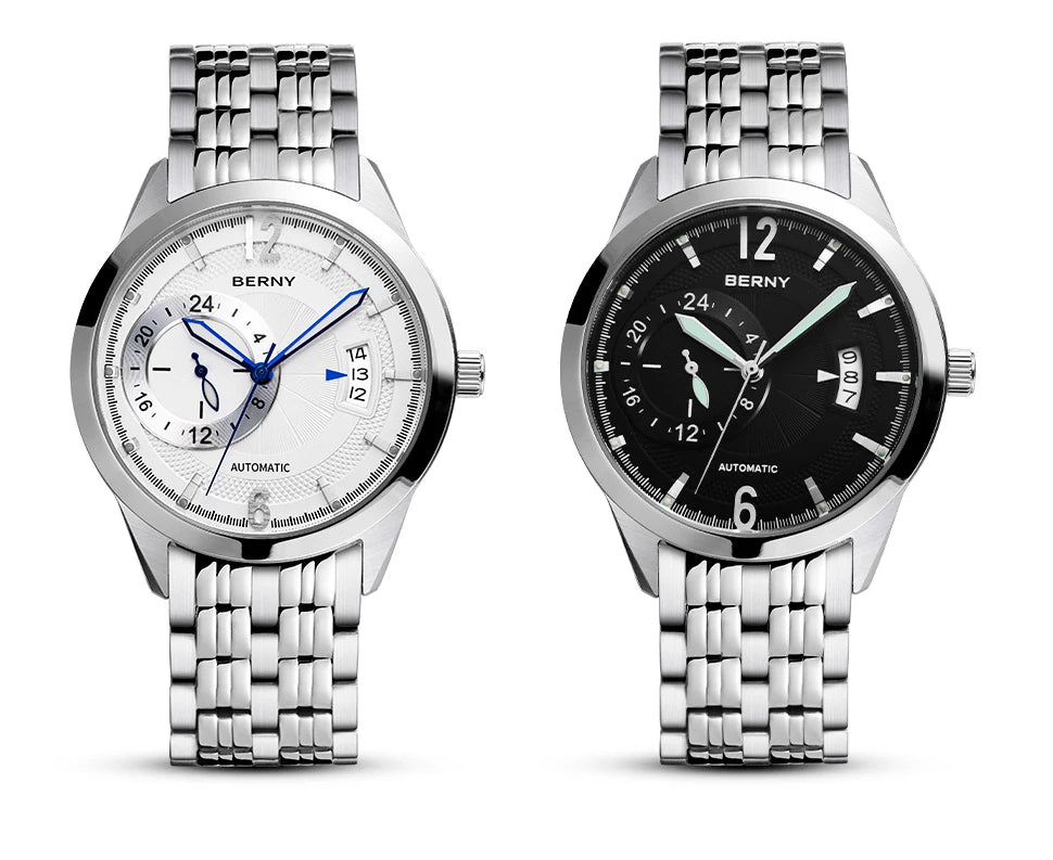 BERNY Men's Automatic Mechanical Watch – Multifunction Luminous Calendar Waterproof