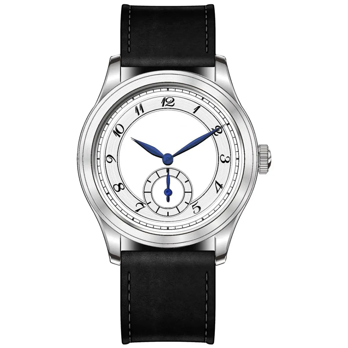 Pierre Philippe Field Watch – Black Enamel Dial Retro Arrow Pilot Watch, ST17 Mechanical Manual Wind