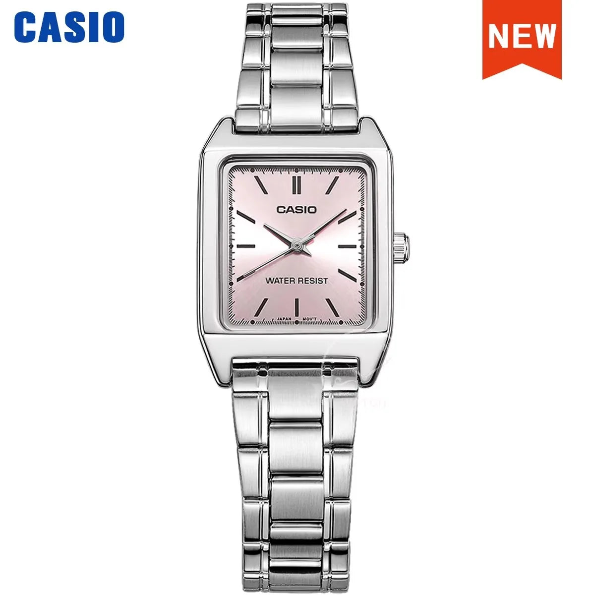 Casio Women’s Quartz Watch – Luxury Tonneau Stainless Steel Waterproof Ladies Wristwatch LTP-V007D