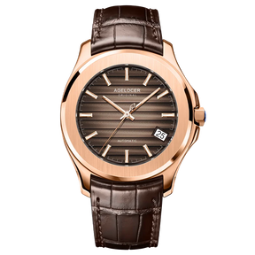 Agelocer Baikal Men’s Luxury Automatic Watch - Gold Business Edition with Big Calendar