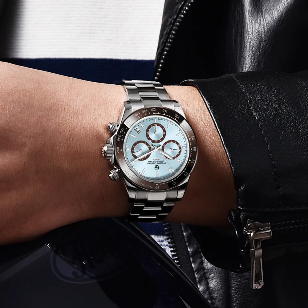 Pagani Design Men's Chronograph Watch – Quartz Sapphire Stainless Steel Waterproof 2026e