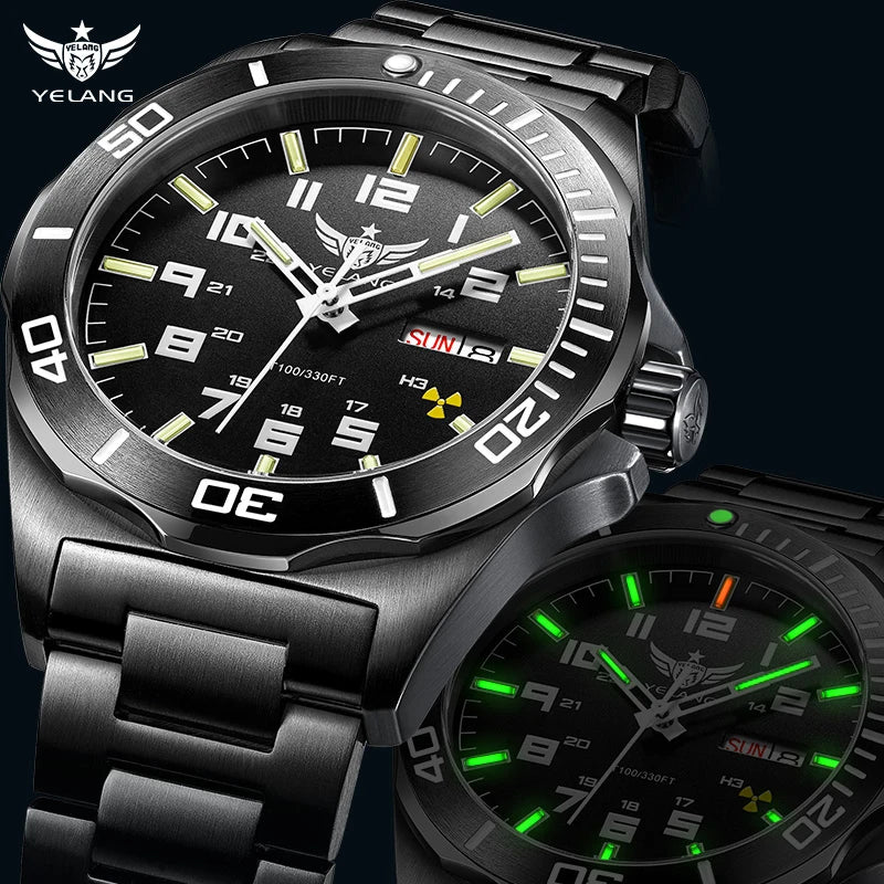 Yelang V1019 44MM Men's Watch NH36 100M Deep Diving Mechanical Automatic Watch