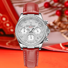 PAGANI DESIGN Women’s Multifunction Quartz Watch – Luxury Sapphire Glass Wristwatch with Japan TMI VD55 Movement