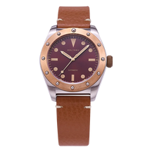 Baltany Men’s Bronze Automatic Watch 40mm – Vintage Style, 200m Water Resistant, Luminous, Leather Strap