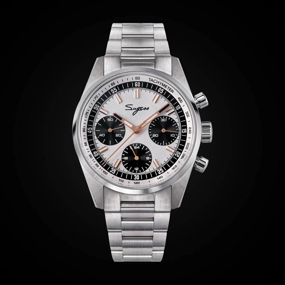 Sugess S465 Men’s Chronograph Watch 38mm – Mechanical, Gooseneck Movement, Sapphire Crystal, Roulette Dial