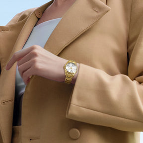 BERNY Women's Quartz Watch – Gold Stainless Steel Waterproof Fashion Watch