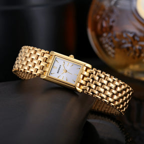 BERNY Couple Quartz Watch – Gold Tone, Stainless Steel, Men & Women, Water Resistant