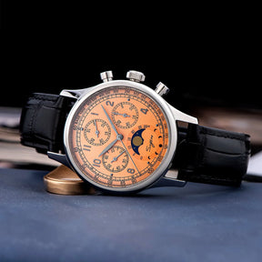 Sugess Men’s Chronograph Watch – ST1908 Mechanical, Moonphase, Swan Neck, Sapphire Crystal