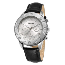 BERNY Men's Quartz Watch – Multifunction Dial Business Leather Strap Luminous Waterproof