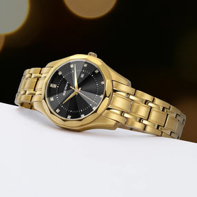 BERNY Women's Quartz Watch – Gold Stainless Steel Waterproof Fashion Watch
