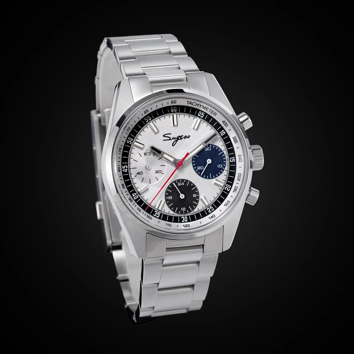 Sugess S465 Men’s Chronograph Watch 38mm – Mechanical, Gooseneck Movement, Sapphire Crystal, Roulette Dial
