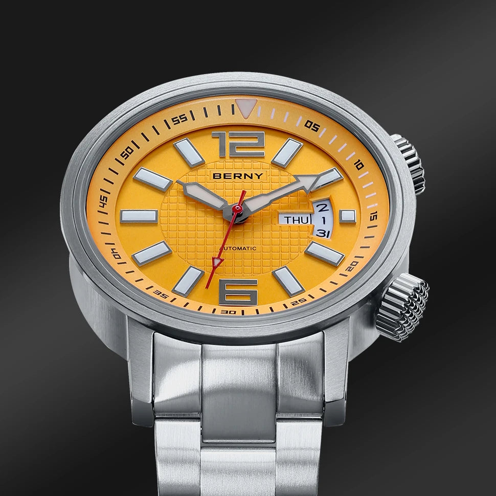 BERNY Men's Automatic Diver Watch – 20ATM Waterproof, Miyota 8205, Sapphire