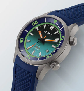 BERNY Men's Titanium Automatic Diver Watch – 20ATM, Sapphire, Miyota 8215