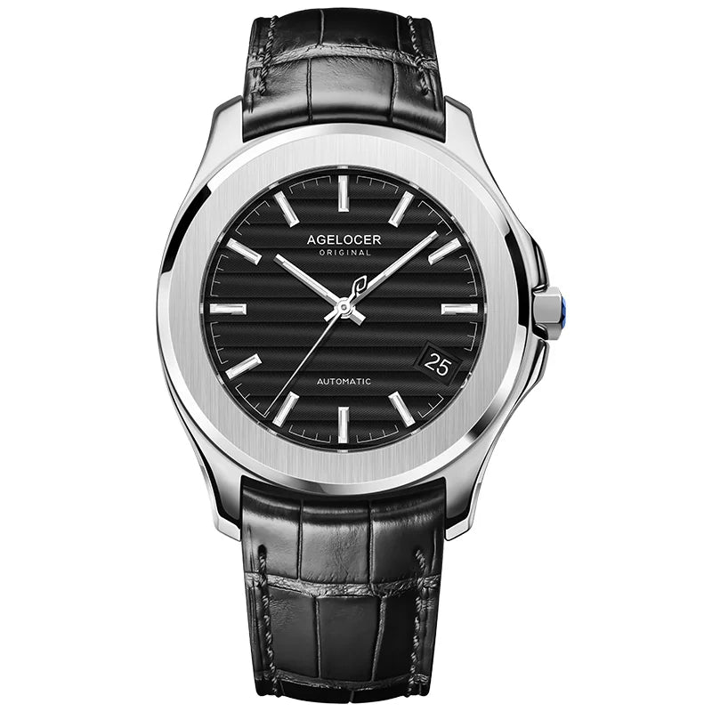 Agelocer Baikal Men’s Luxury Automatic Watch - Gold Business Edition with Big Calendar