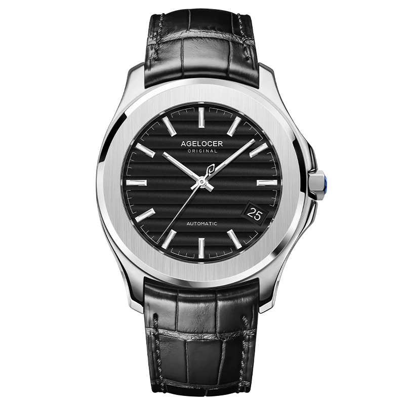 Agelocer Baikal Men’s Luxury Automatic Watch - Gold Business Edition with Big Calendar