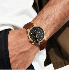 BERNY Men’s Chronograph Watch – Luxury Quartz, Sapphire, Waterproof