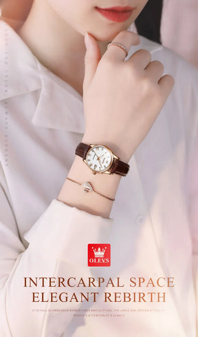 OLEVS Women’s Automatic Watch – Luxury Waterproof Luminous Chronograph Date Wristwatch 9932
