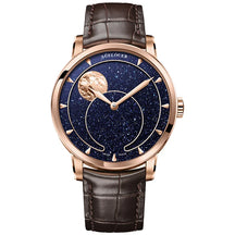 AGELOCER Men’s Moon Phase Watch – Blue Aventurine Dial, 29.5-Day Display, Luxury Automatic Wristwatch