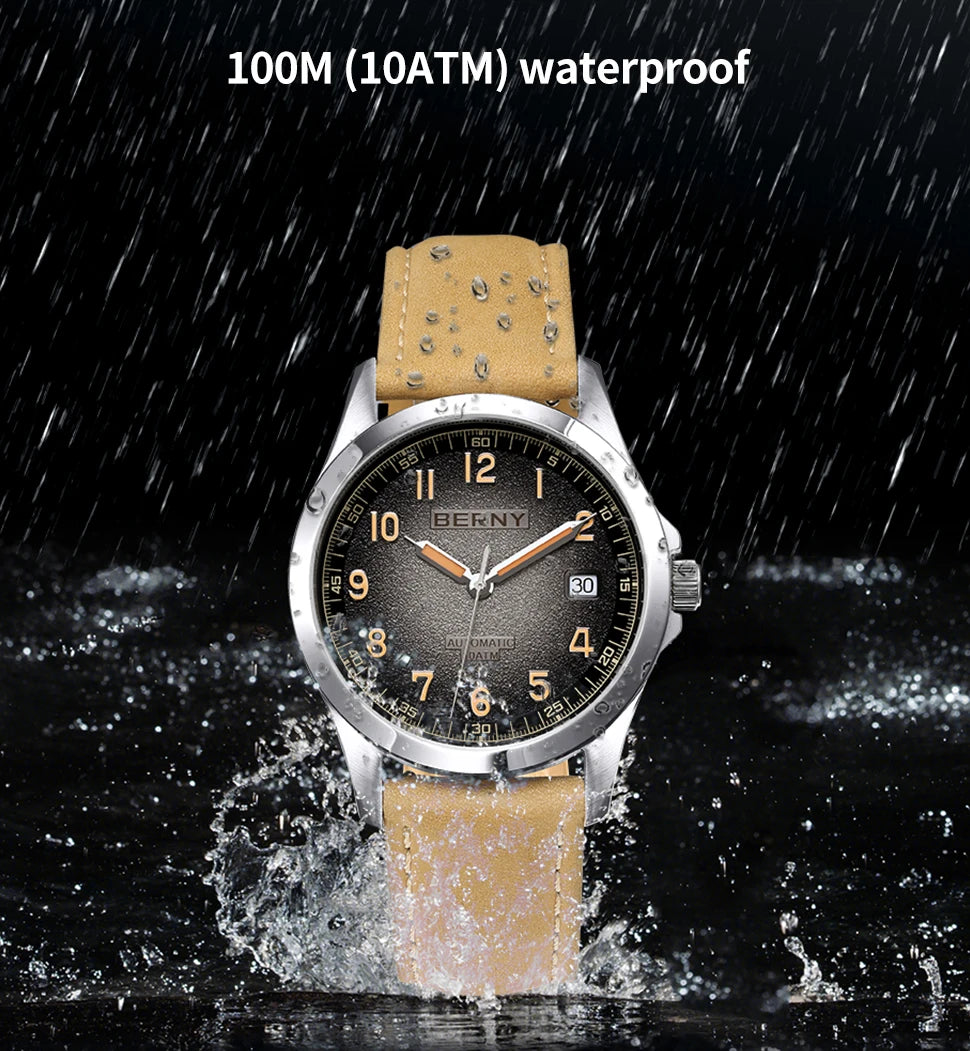 BERNY Men's Automatic Watch – ST2130 Sapphire 10ATM Waterproof Luminous
