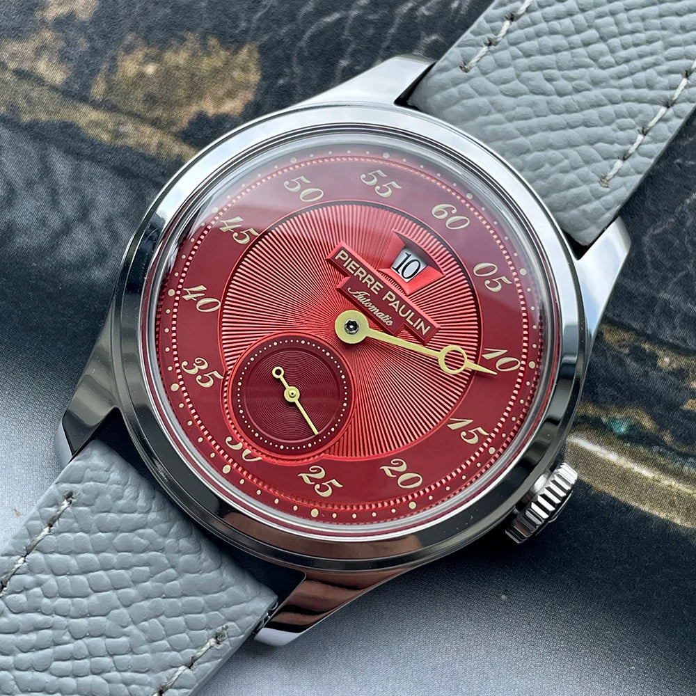 Pierre Paulin Jumping Hour Men's Automatic Watch 38mm – ST17 Salmon Dial Vintage Date