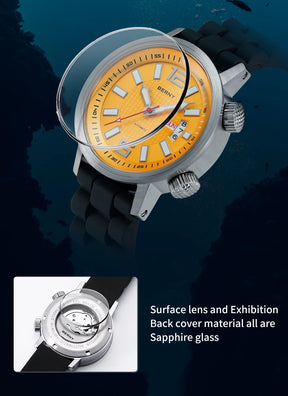BERNY Men's Automatic Diver Watch – 20ATM Waterproof, Miyota 8205, Sapphire