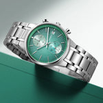 BERNY Men's Chronograph Quartz Watch – Luminous Multi-Function Wristwatch