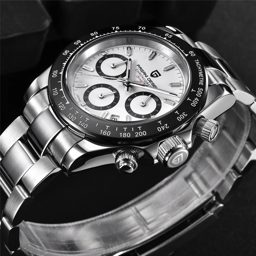 PAGANI DESIGN Men's Chronograph Quartz Watch – Sapphire, Stainless Steel, VK63