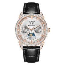 Hanboro 41.5mm Mechanical Watch: Automatic Multi-Dial with Day, Month, Date & Crystal Bezel