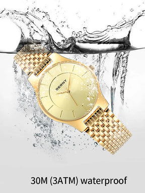 BERNY Quartz Mens Gold Stainless Steel Wristwatch