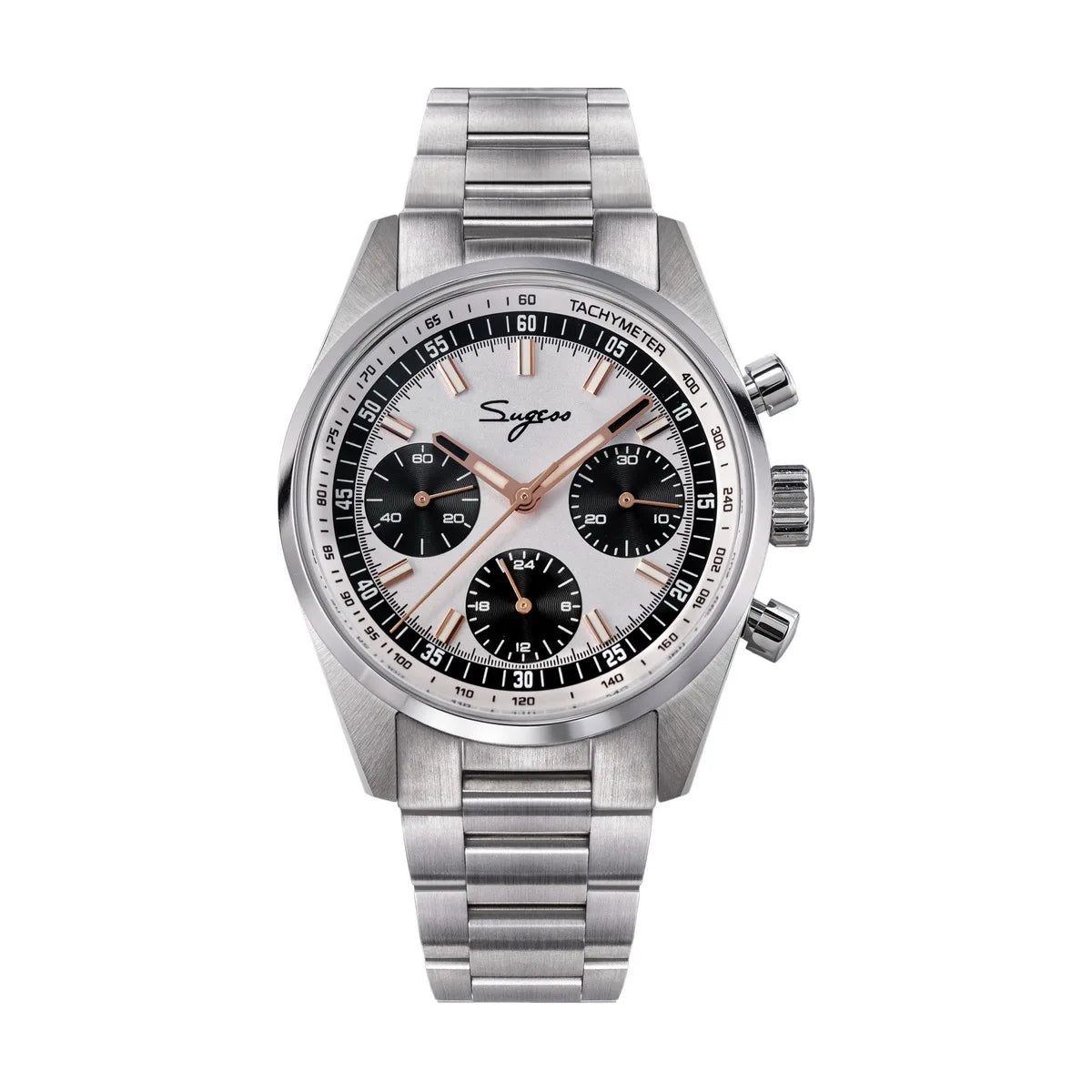 Sugess S465 Men’s Chronograph Watch 38mm – Mechanical, Gooseneck Movement, Sapphire Crystal, Roulette Dial