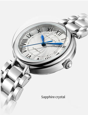 Seagull 417L Women’s Dress Watch – White Dial, Diamond Accent, Elegant Luxury Wristwatch