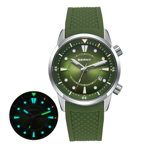 BERNY Men's Automatic Diver Watch – 200M Waterproof, Miyota 8215, Sapphire