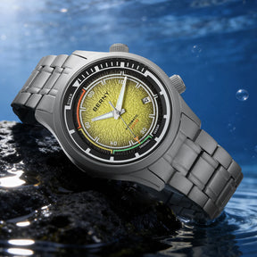 BERNY Men's Automatic Titanium Diver Watch – 20ATM Waterproof Sapphire Luminous