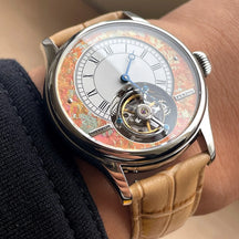 Merkur Men's Tourbillon Watch 42mm – Manual Wind Mechanical Skeleton Sapphire