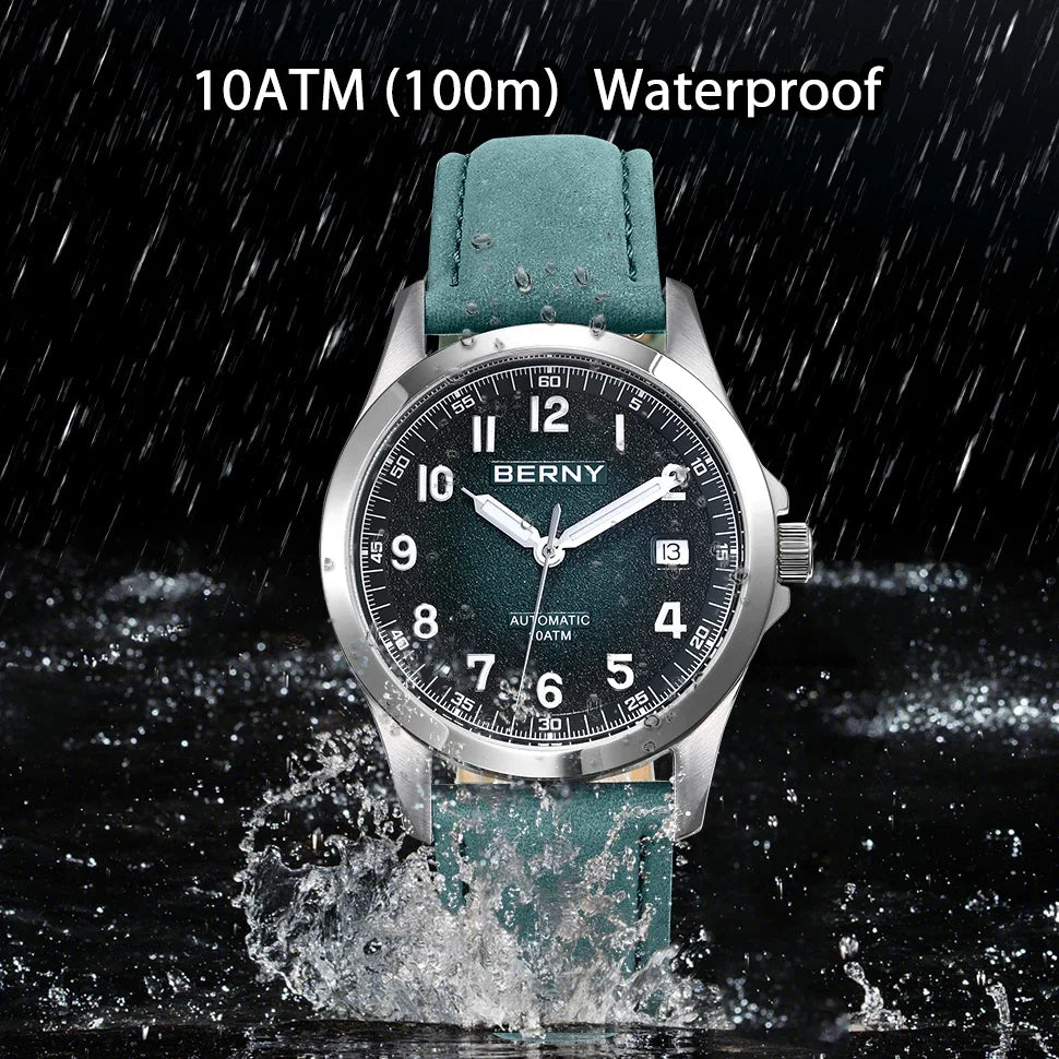 BERNY Men's Automatic Watch – ST2130 Sapphire 10ATM Waterproof Luminous