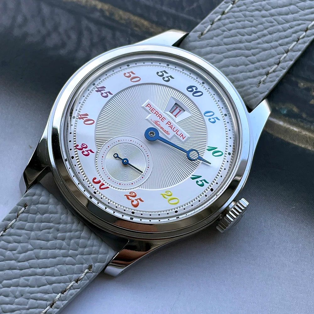 Pierre Paulin Jumping Hour Men's Automatic Watch 38mm – ST17 Salmon Dial Vintage Date