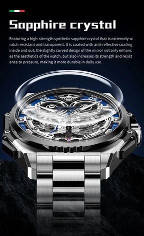 OUPINKE 3266 Men’s Automatic Skeleton Watch – Luxury Mechanical