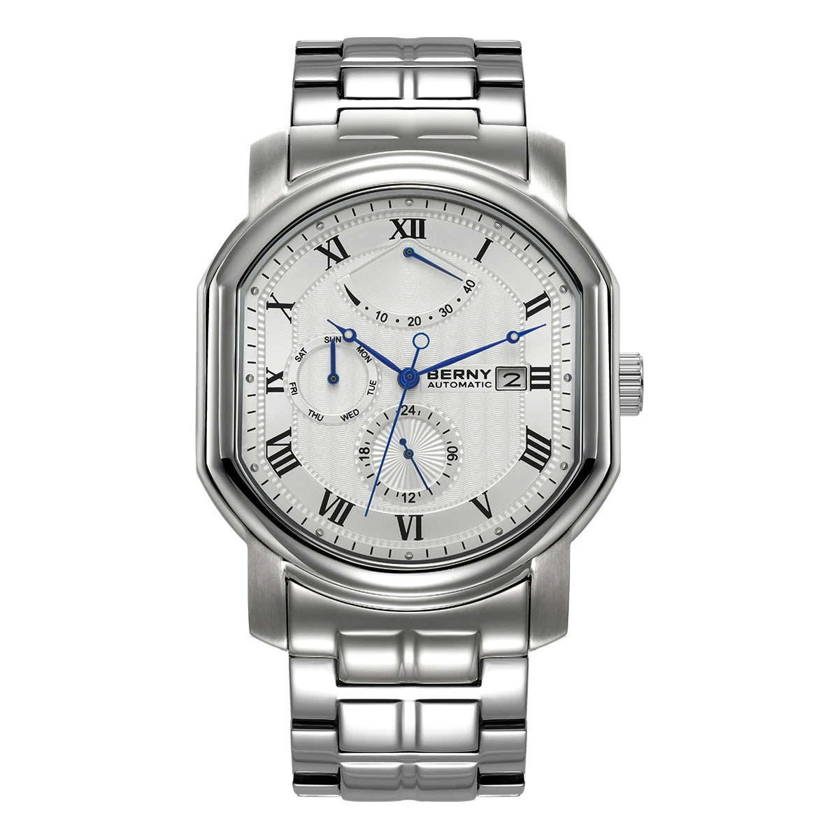 BERNY Men’s Automatic Mechanical Watch – Luxury Sapphire Self-Winding Waterproof Wristwatch