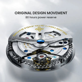AGELOCER Budapest Men's Automatic Watch – Steel Strap Business Dress with Calendar