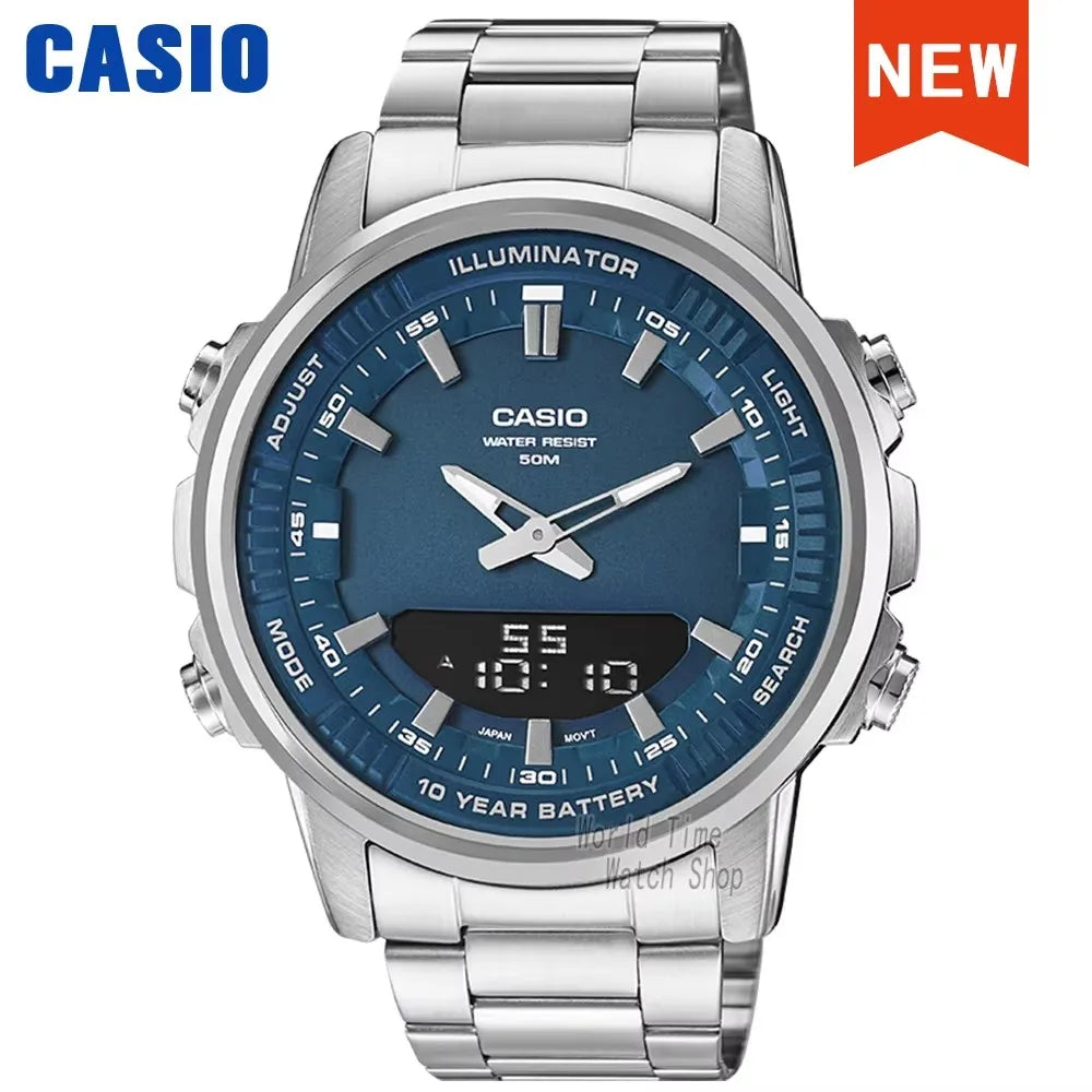 Casio Men's Analog-Digital Watch – Dual Display LED, Waterproof Military Style (2025 Model)