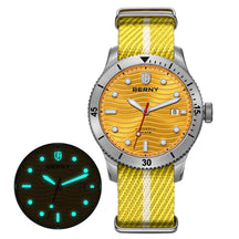 BERNY Men's Automatic Diver Watch – 200M Waterproof, Sapphire
