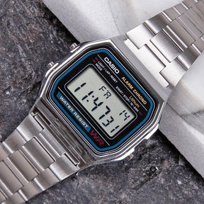 Casio Silver Men’s Watch Set – Luxury LED Digital Quartz Waterproof Sport Wristwatch