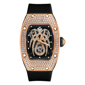 HANBORO Spider Collection Spider Ruby and Diamond Crafted Luminous Full Diamonds Luxury Women's Watch