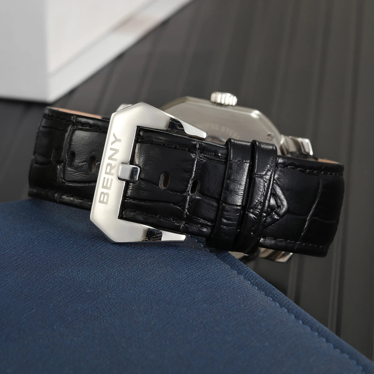 BERNY Men’s Automatic Mechanical Watch – Luxury Sapphire Self-Winding Waterproof Wristwatch