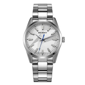 BERNY Women's Quartz Watch 39mm – Sapphire AR Coated 100M Waterproof Stainless Steel