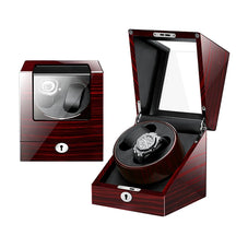 Embers Dual Watch Winder Box – Wooden Automatic Mechanical Watch Storage Case with 2 Ports Display & Safe Winding