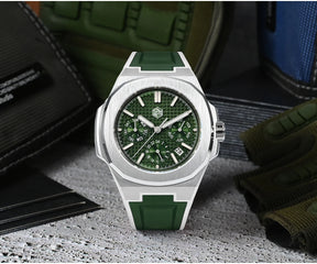 San Martin SN0075 Men's Automatic Watch 43mm – Miyota 9120 Multifunction Waterproof Luminous