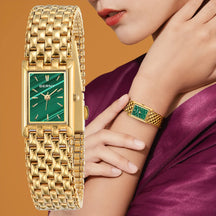 BERNY Couple Quartz Watch – Gold Tone, Stainless Steel, Men & Women, Water Resistant
